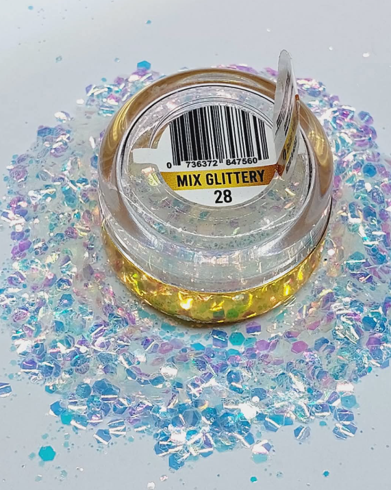 MIX GLITTERY #28 GOLDEN NAILS